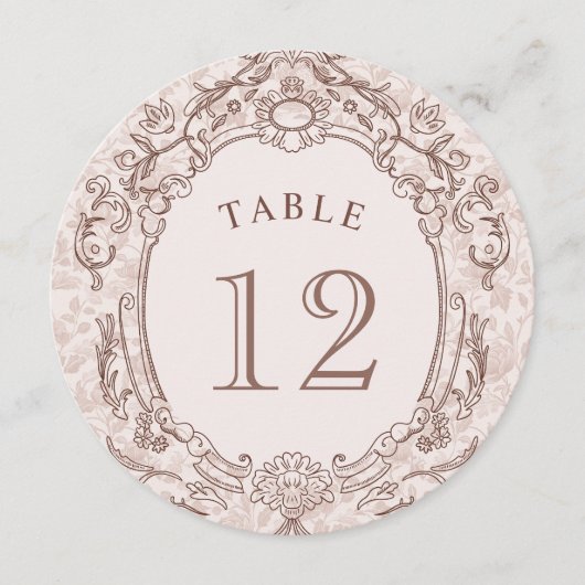 クラシックヴィンテージフレームのラウンドテーブル番号 (正面)