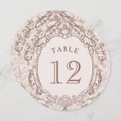 クラシックヴィンテージフレームのラウンドテーブル番号 (正面/裏面)