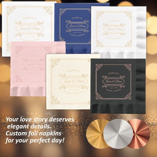 クラシックヴィンテージフレ結婚ーム 箔ナプキン
