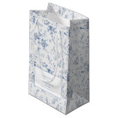クラシックヴィンテージフローラブルーブライダルシャワー スモールペーパーバッグ (正面アングル)