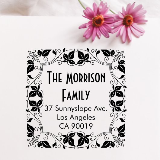 クラシックヴィンテージフローラリース差出人住所 ラバースタンプ