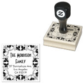 クラシックヴィンテージフローラリース差出人住所 ラバースタンプ (押印)