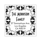 クラシックヴィンテージフローラリース差出人住所 ラバースタンプ (インプリント)