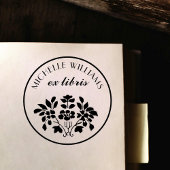 クラシックヴィンテージフローラ名Ex Libris蔵書票 ラバースタンプ