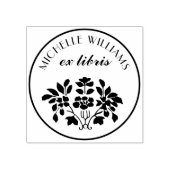 クラシックヴィンテージフローラ名Ex Libris蔵書票 ラバースタンプ (インプリント)