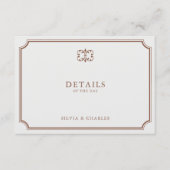 クラシックヴィンテージブラウン&ベージュ色結婚詳細 エンクロージャーカード (正面)