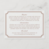 クラシックヴィンテージブラウン&ベージュ色結婚詳細 エンクロージャーカード (裏面)