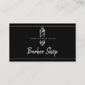 クラシックヴィンテージブラック理容師ツールバーバーショップブシ 名刺 (正面)