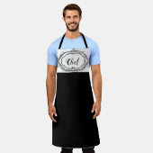 クラシックヴィンテージブラック&ホワイト エプロン (着用した状態)