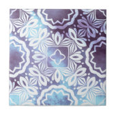 クラシックヴィンテージブルーグレーの幾何学的パターン タイル (正面)