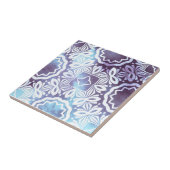 クラシックヴィンテージブルーグレーの幾何学的パターン タイル (側面)