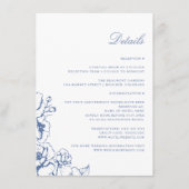 クラシックヴィンテージブルーフローラ庭園の結婚式詳細 エンクロージャーカード (正面)