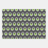 クラシックヴィンテージプリントおもしろいキュートカスタムハロウィーン ラッピングペーパーシート (正面2)