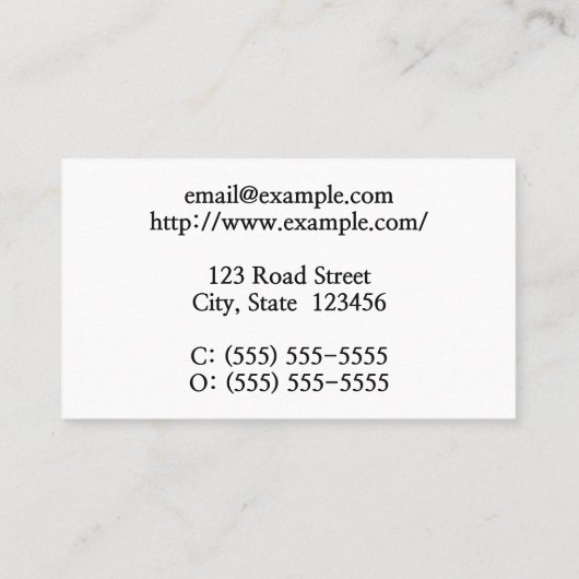 クラシックヴィンテージプロフェッショナル名刺 名刺 (裏面)