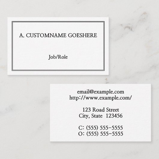 クラシックヴィンテージプロフェッショナル名刺 名刺 (正面/裏面)