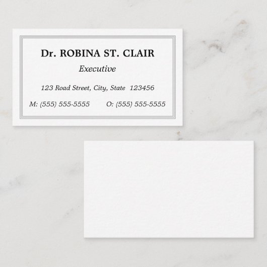 クラシックヴィンテージプロフェッショナル名刺 名刺 (正面/裏面)