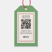 クラシックヴィンテージモダンレッドグリーンクリスマス ギフトタグ (裏面)