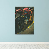 クラシックヴィンテージモーターサイクルギフト キャンバスプリント (インサイチュ (ウッドフロア))
