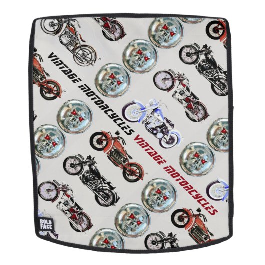 クラシックヴィンテージ二輪車及び金属スカル バックパック (取り外し可フェース)