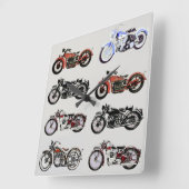 クラシックヴィンテージ二輪車 スクエア壁時計 (傾斜)