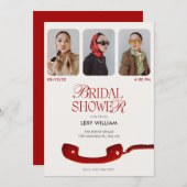 クラシックヴィンテージ写真コラージュブライダルシャワー 招待状 (正面/裏面)