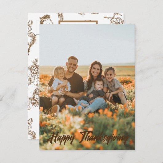 クラシックヴィンテージ写真感謝祭素朴写真 シーズンポストカード (正面/裏面)