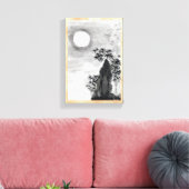 クラシックヴィンテージ日本の夜月の風景すみえ キャンバスプリント (インサイチュ (リビング))