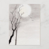 クラシックヴィンテージ日本の夜月の風景すみえ ポストカード (正面)