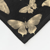 クラシックヴィンテージ暗いゴシック蝶の絵柄 フリースブランケット (角)