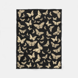 クラシックヴィンテージ暗いゴシック蝶の絵柄 フリースブランケット