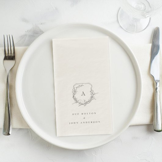 クラシックヴィンテージ植物性フローラモノグラムクレスト