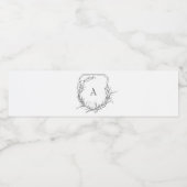 クラシックヴィンテージ植物性フローラモノグラムクレスト ペットボトルラベル (シングルラベル)