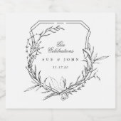 クラシックヴィンテージ植物性フローラモノグラムクレスト リキュールボトルラベル (シングルラベル)