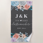 クラシックヴィンテージ植物性フローラモノグラム ビーチタオル (正面)