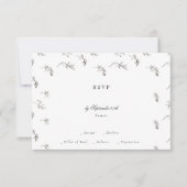 クラシックヴィンテージ植物性モノグラム結婚クレスト 出欠カード (正面)