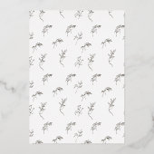 クラシックヴィンテージ植物性金ゴールドモノグラムクレスト 箔招待状 (裏面)