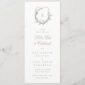 クラシックヴィンテージ植物紋章セージグリーン結婚ズ メニュー (裏面)