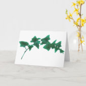 クラシックヴィンテージ水色グリーンイングリッシュアイビー カード (黄色い花)