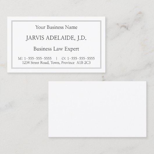 クラシックヴィンテージ法的プロフェッショナル名刺 名刺 (正面/裏面)