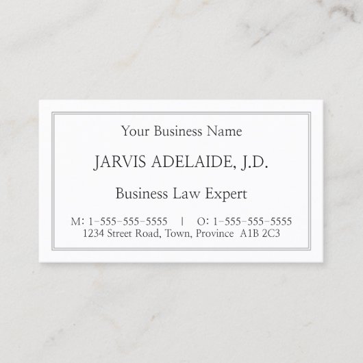 クラシックヴィンテージ法的プロフェッショナル名刺 名刺 (正面)