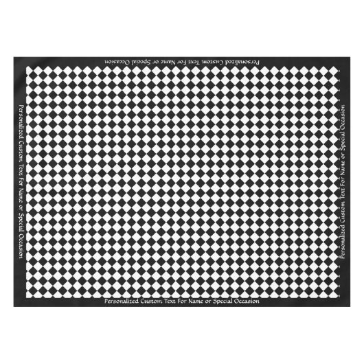 クラシックヴィンテージ白黒市松模様に パーソナライズされた テーブルクロス (正面(横))