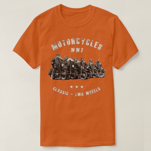 クラシックヴィンテージ第2次世界大戦自動二輪車 Tシャツ (デザイン正面)