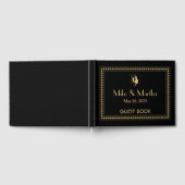 クラシックヴィンテージ素晴らしギャツビーアールデコ結婚ズゲス ゲストブック (全面)