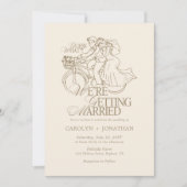 クラシックヴィンテージ素朴金ゴールドモノグ結婚ラムズ 招待状 (正面)