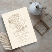クラシックヴィンテージ素朴金ゴールドモノグ結婚ラムズ 招待状