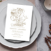 クラシックヴィンテージ素朴金ゴールドモノグ結婚ラムズ 招待状