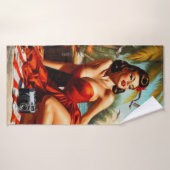 クラシックヴィンテージ美しいピンナップ バスタオル (バスタオル)