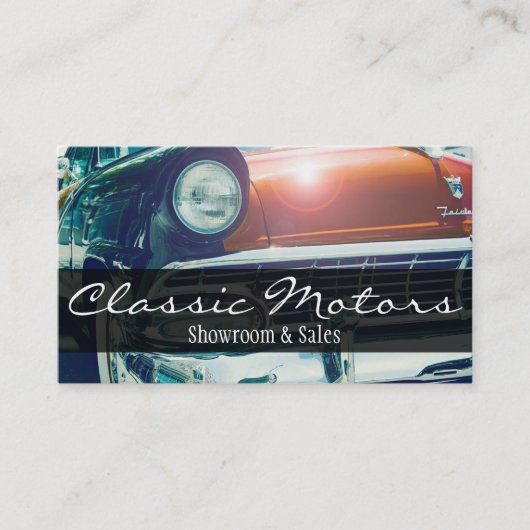 クラシックヴィンテージ自動車自動販売店 名刺 (正面)