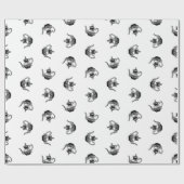 クラシックヴィンテージ茶ポットアートカスタムカラー ラッピングペーパー (フラット)