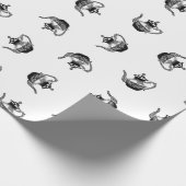 クラシックヴィンテージ茶ポットアートカスタムカラー ラッピングペーパー (角)